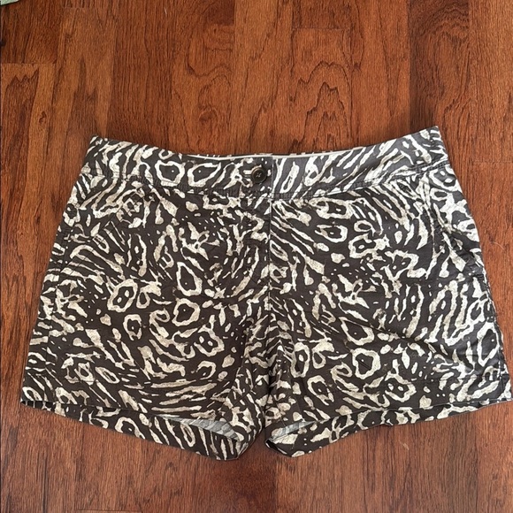 LOFT Pants - LOFT Abstract Animal Print Shorts – Size 10 – Brown & Cream